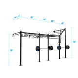 20' Wall-Mount Builder® Pull Up Rig: Advanced 5 length and width dimensions