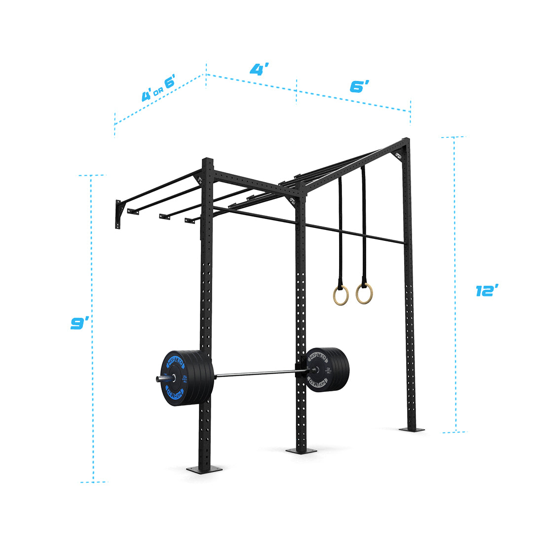 10' Wall-Mount Builder® Pull Up Rig: Advanced 1 length and width dimensions