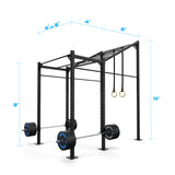 10' Freestanding Builder® Pull Up Rig: Advanced 1 w/ 2' Monkey Bar Spacing length and width dimensions