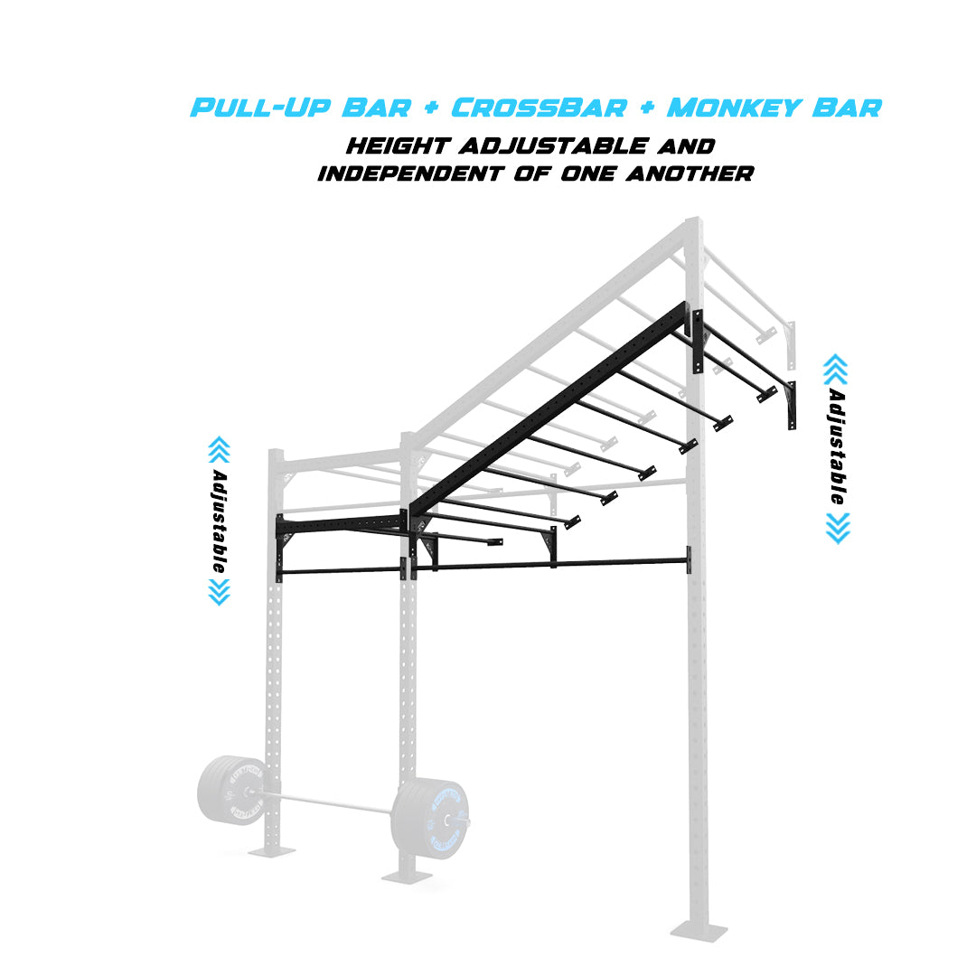 10' Wall Mount Builder® Rig: Advanced 1 w/ 2' Monkey Bar Spacing