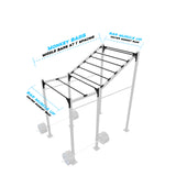 10' Freestanding Builder® Pull Up Rig Monkey bar middle spacing
