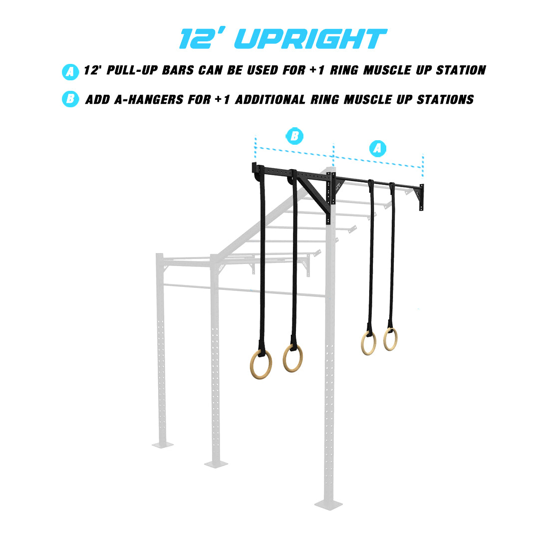 10' Wall Mount Builder® Rig: Advanced 1 w/ 2' Monkey Bar Spacing