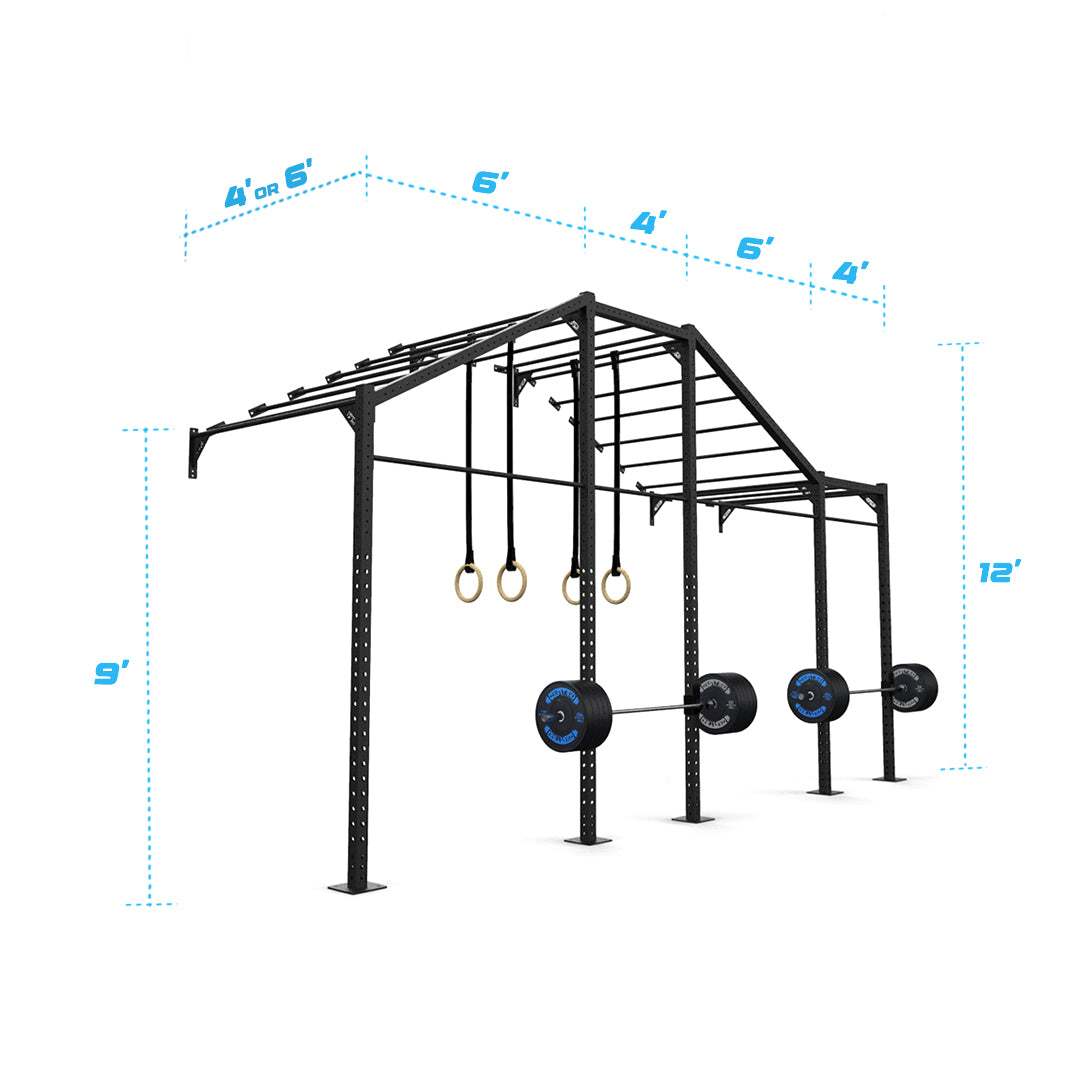 20' Wall-Mount Builder® Pull Up Rig: Advanced 1 length and width dimensions