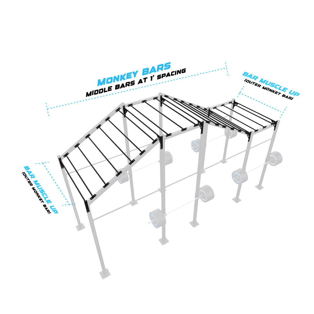 20' Freestanding Builder® Pull Up Rig Monkey bar middle spacing