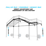 20' Wall-Mount Builder® Pull Up Rig Pull-Up Bar, Crossbar and Monkey Bar Adjustability

