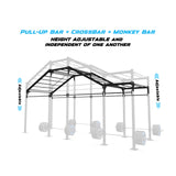 20' Freestanding Builder® Pull Up Rig Rig Pull-Up Bar, Crossbar and Monkey Bar Adjustability