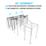 24' Freestanding Builder® Pull Up Rig 12' Upright Features