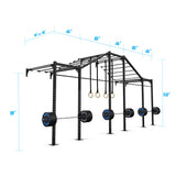24' Wall-Mount Builder® Pull Up Rig: Advanced 1 length and width dimensions