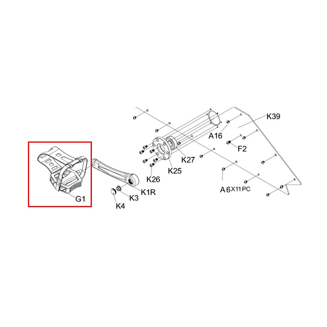 AMSB-PT-G1: Left Pedal for AMSB