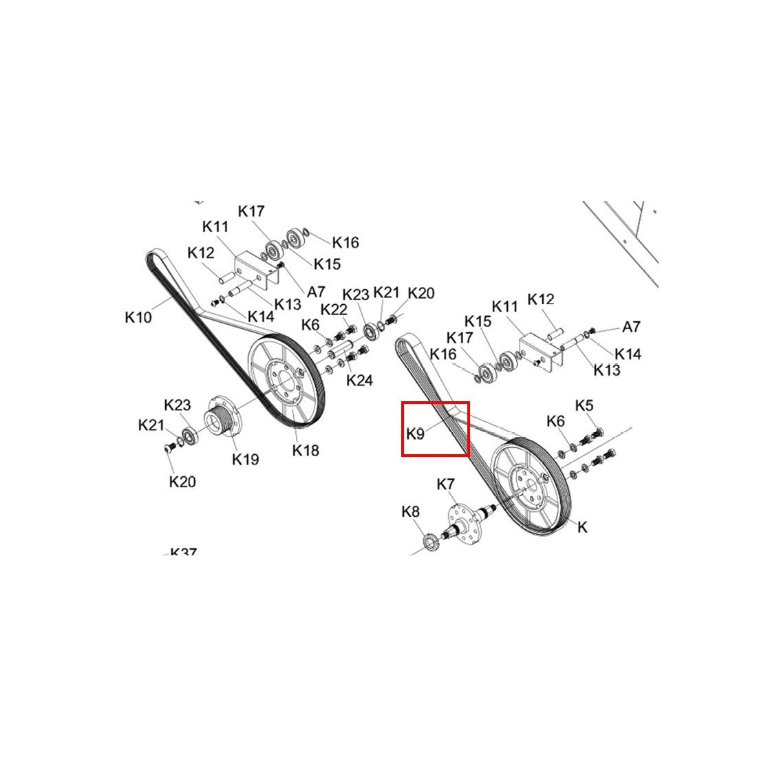 AMSB-PT-K9: Drive Belt 1095PK6