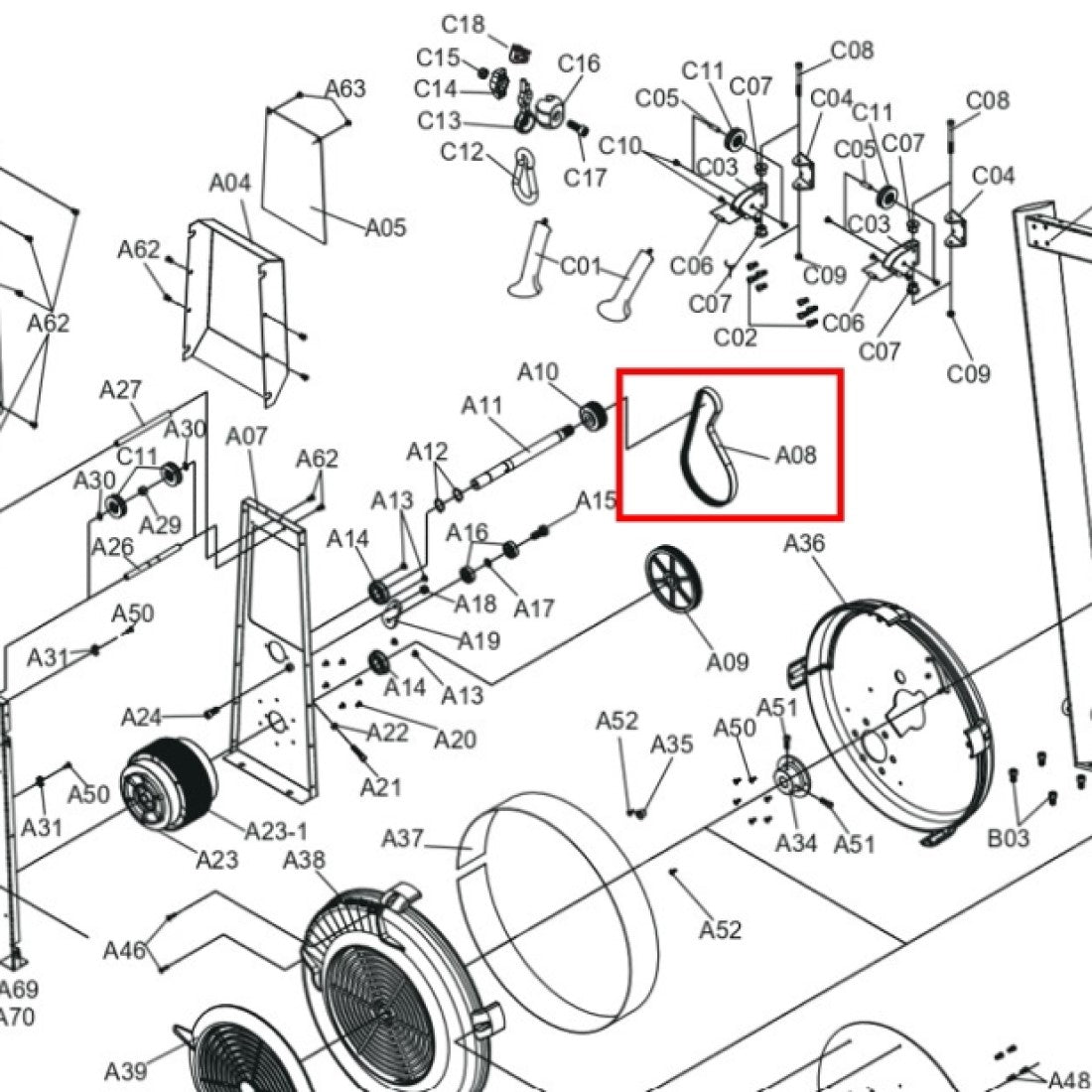 ASKI/APSKI-PT-A08: Drive Belt (250-J6)