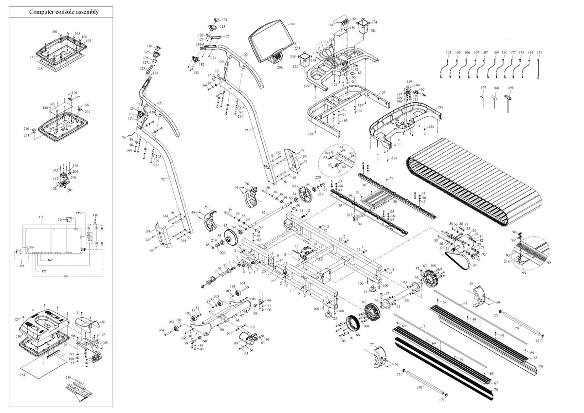 Xebex FreeRun Motorized Treadmill Parts