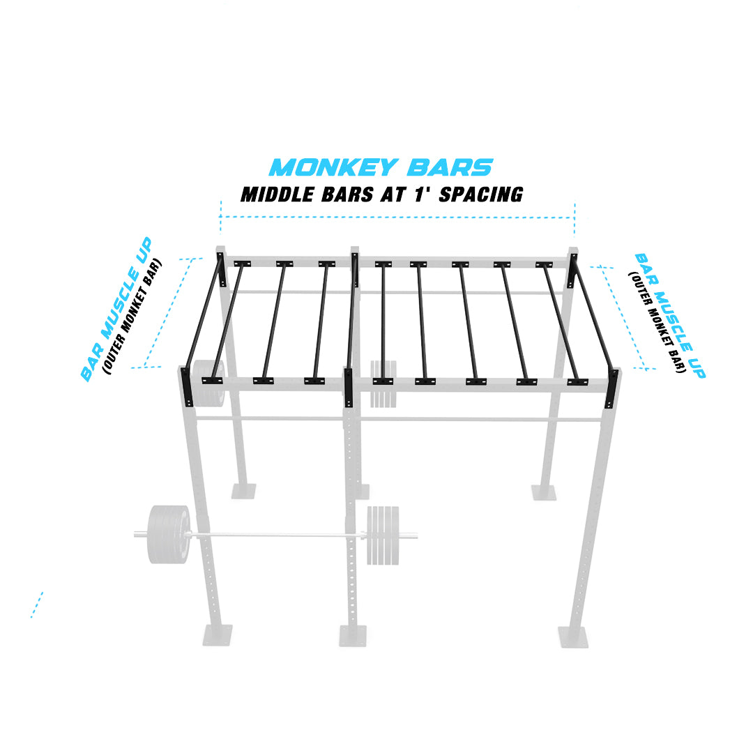 10' Freestanding Builder® Pull Up Rig Monkey bar middle spacing