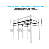 10' Freestanding Builder® Pull Up Rig Pull-Up Bar, Crossbar and Monkey Bar Adjustability
