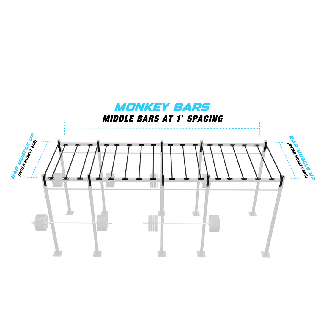 20' Freestanding Builder® Pull Up Rig Monkey bar middle spacing
