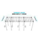 20' Freestanding Builder® Pull Up Rig Monkey bar middle spacing