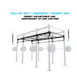 14' Freestanding Builder® Pull Up Rig Pull-Up Bar, Crossbar and Monkey Bar Adjustability
