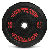 Black Crumb Rubber Bumper Plate: 55 LBS