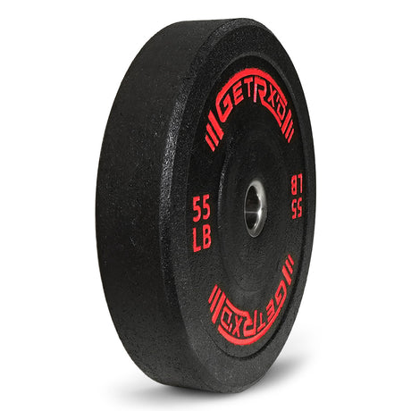 Black Crumb Rubber Bumper Plate: 55 LBS