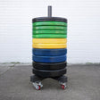 Bumper plate stacker full (can carry (10) 45# bumpers)