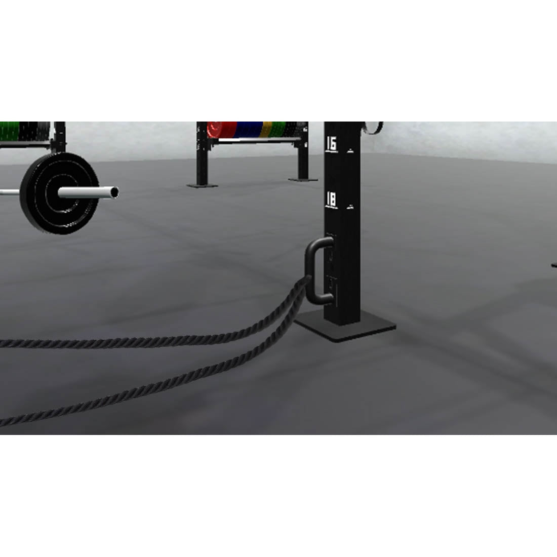 Bars, plates, dumbbells, kettlebells, and other accessories sold separately.