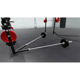 Bars, plates, dumbbells, kettlebells, and other accessories sold separately.