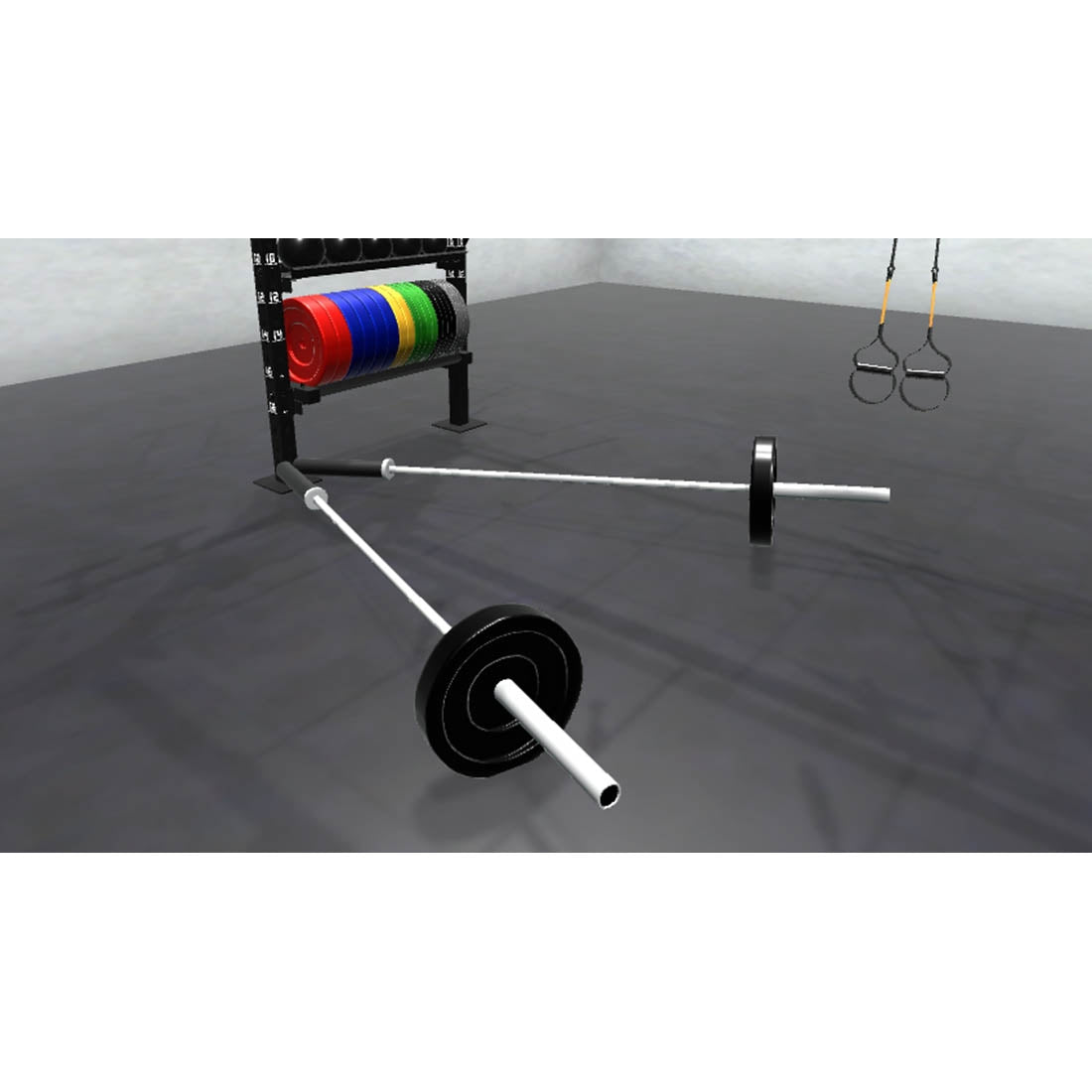 Bars, plates, dumbbells, kettlebells, and other accessories sold separately.