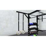 Bars, plates, dumbbells, kettlebells, and other accessories sold separately.