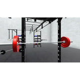 Bars, plates, dumbbells, kettlebells, and other accessories sold separately.