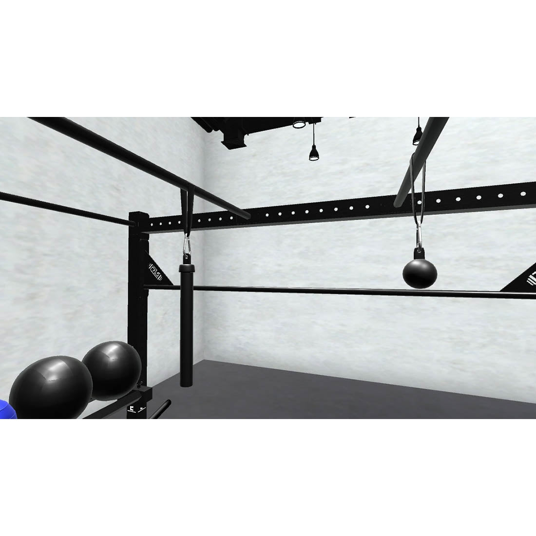 Bars, plates, dumbbells, kettlebells, and other accessories sold separately.