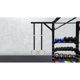 Bars, plates, dumbbells, kettlebells, and other accessories sold separately.