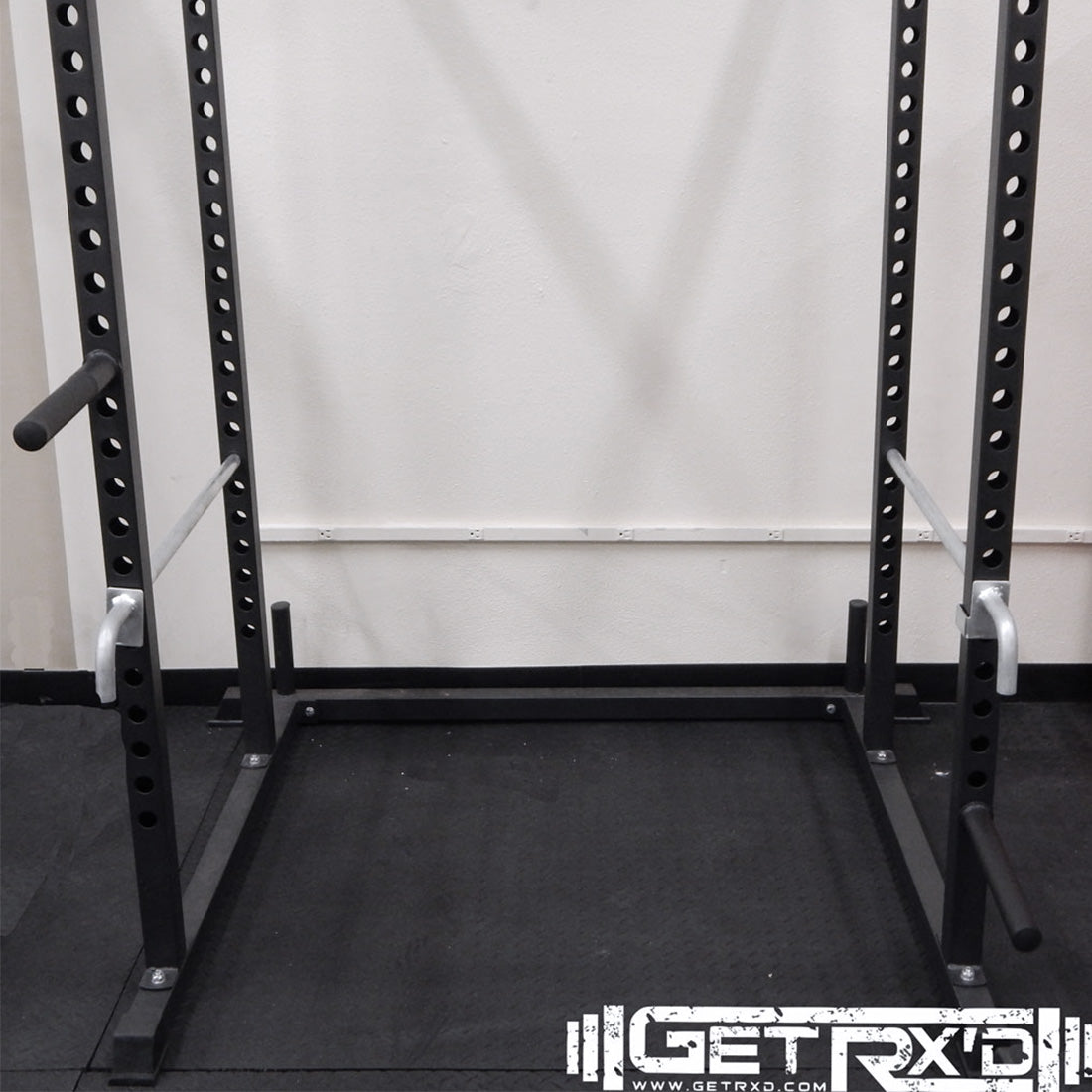 Peg Bars can be used as plate storage on the uprights of a Pro Power Cage, Goliath Power Cage, Cross Rigs, or Builder Rigs