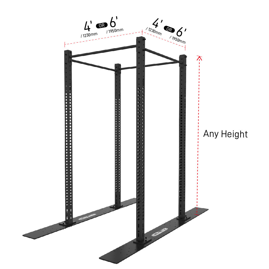 Skid Plate suitable for any height with 4' or 6' pullup bar and crossbar
