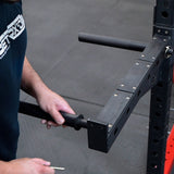 Peg Bars inserted into Builder Spotter Arms can be used as a dip station