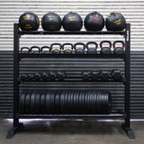 6' Builder® Storage System Rack utilizes 2x 72" Upright Post and 6' Builder® Storage System Shelves