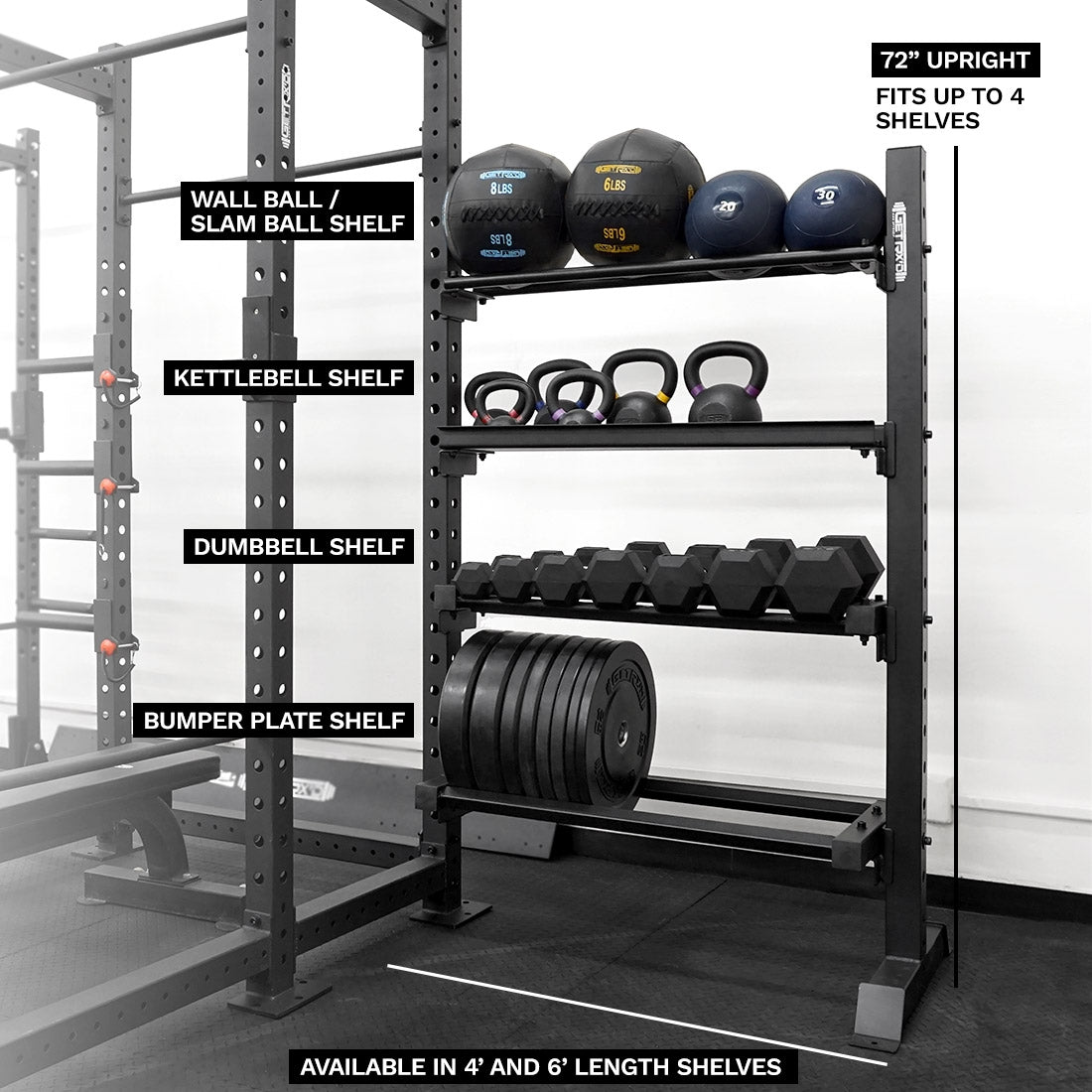 6' Builder Storage add-on can be extended from an existing freestanding Builder Storage System, power cage, or pull-up rig