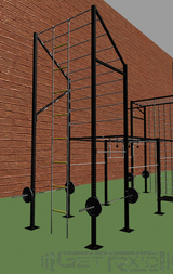 1st: You start by scaling a 18' high rope ladder