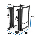 Dimensions of 2x Functional Trainer Single Column Weight Stack 1000 attached to our Titan Power Cage