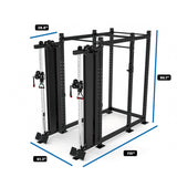 Dimensions of Angle 2 of 2x Functional Trainer Single Column Weight Stack 1000 attached to 6-Post Titan Power Rack