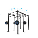 10' Freestanding Builder® Pull Up Rig: Intermediate 1 w/ 2' Monkey Bar Spacing length and width dimensions
