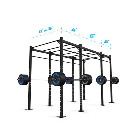 14' Freestanding Builder® Pull Up Rig: Intermediate 1 w/ 2' Monkey Bar Spacing length and width dimensions