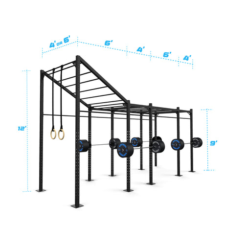 20' Freestanding Builder® Pull Up Rig: Advanced 4 length and width dimensions