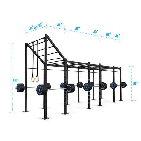 24' Freestanding Builder® Pull Up Rig: Advanced 4 length and width dimensions