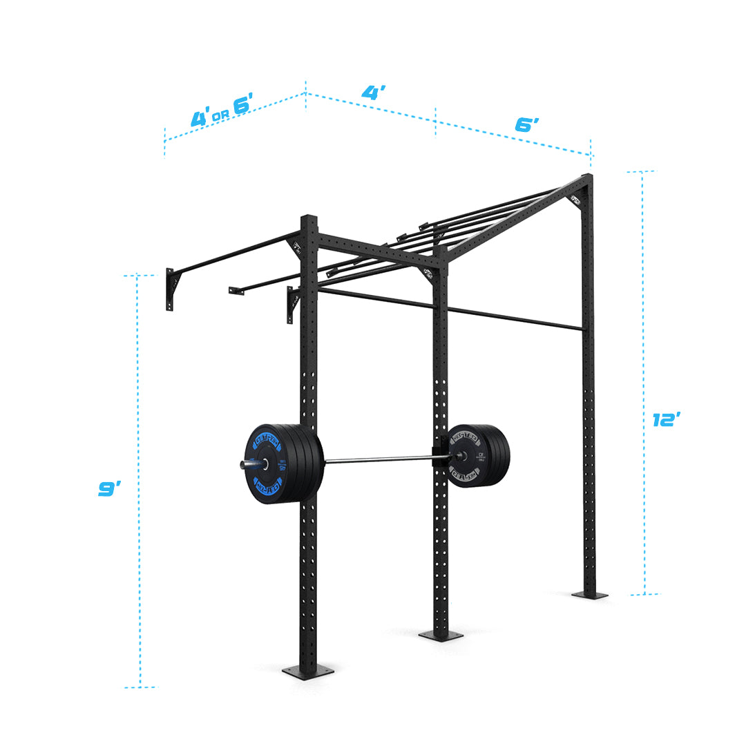 10' Wall Mount Builder® Rig: Advanced 1 w/ 2' Monkey Bar Spacing