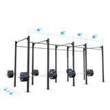 20' Freestanding Builder® Pull Up Rig: Single Bars length and width dimensions