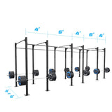 24' Freestanding Builder® Pull Up Rig: Single Bars length and width dimensions