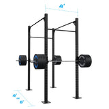 4' Freestanding Builder® Pull Up Rig: Single Bars length and width dimensions