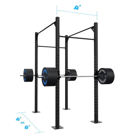 4' Freestanding Builder® Pull Up Rig: Single Bars length and width dimensions