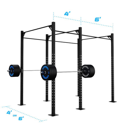 10' Freestanding Builder® Pull Up Rig: Single Bars length and width dimensions