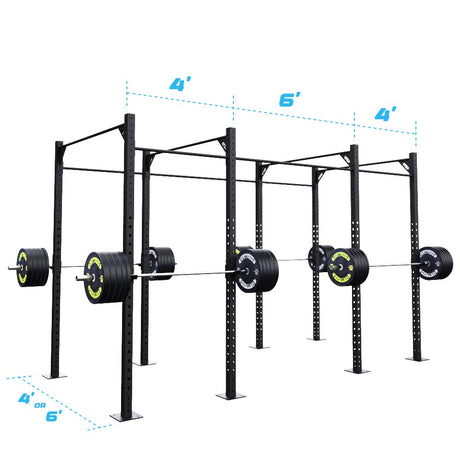 14' Freestanding Builder® Pull Up Rig: Single Bars length and width dimensions